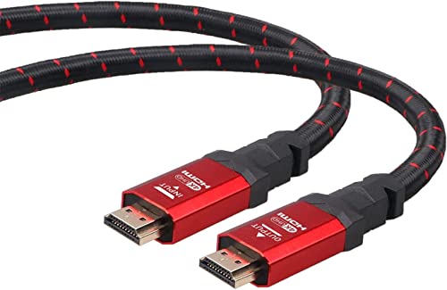 4K HDMI 2.0 כבל 12 רגל [10 חבילה] מאת Ritzgear. 18 GBPS Ultra במהירות גבוהה מחברי ניילון קלועים ומחברי